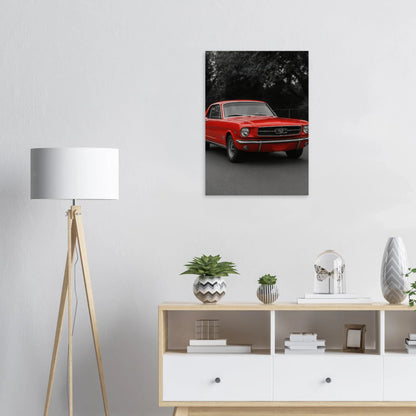 Klassisk Röd Mustang Poster - Tidlös Bilkonst för Entusiasten