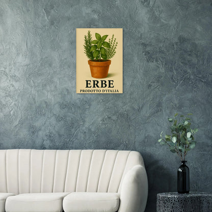 Erbe: Traditional Italian Herbs in Terracotta Pot Poster – Choose Your Perfect Size
