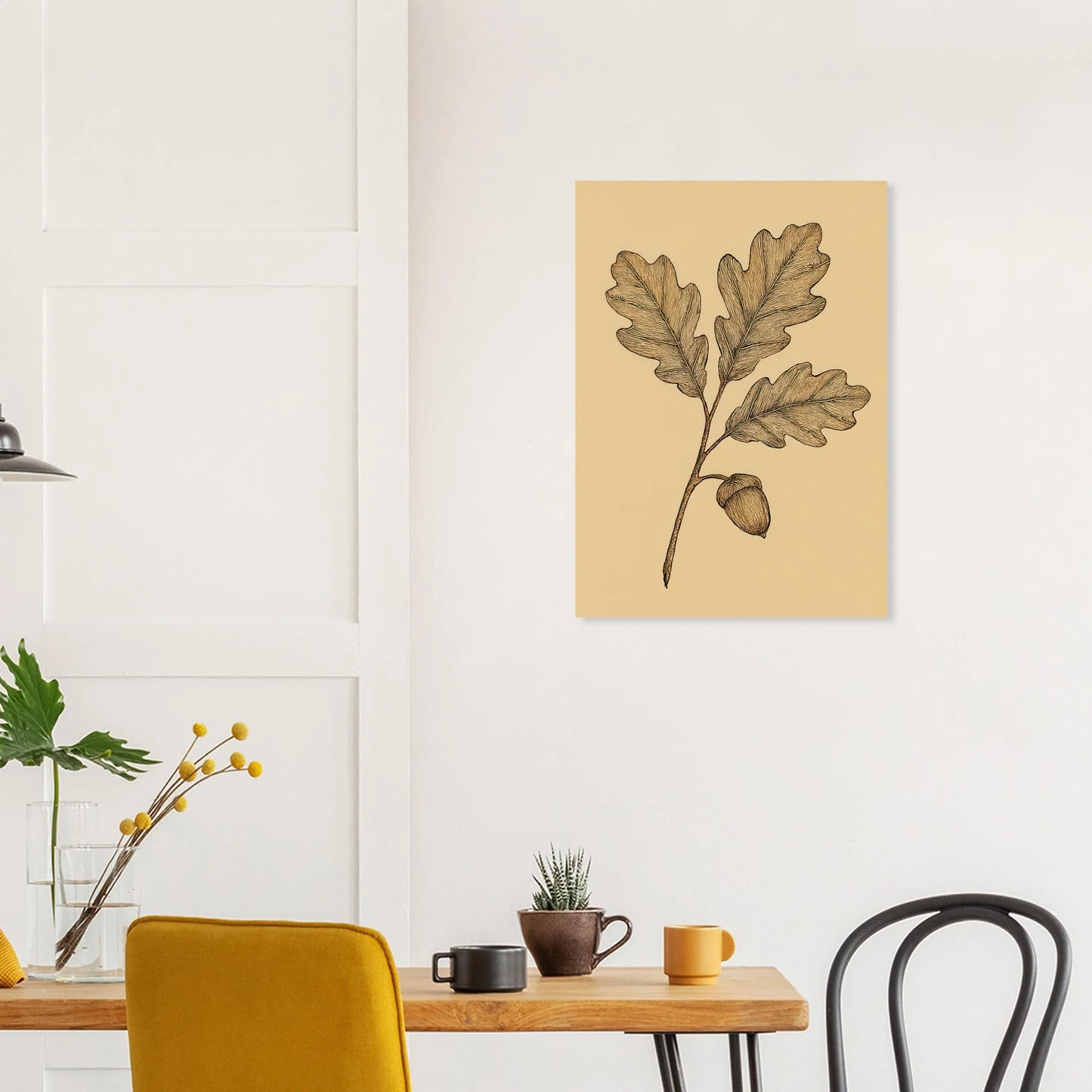 Frukter Oak Leaf & Acorn Botanical Art Print – Timeless Nature-Inspired Wall Decor in Various Sizes
