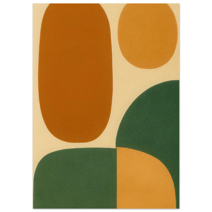 Minimalistiska Organiska Former Poster: Jordnära Abstrakt Konsttryck