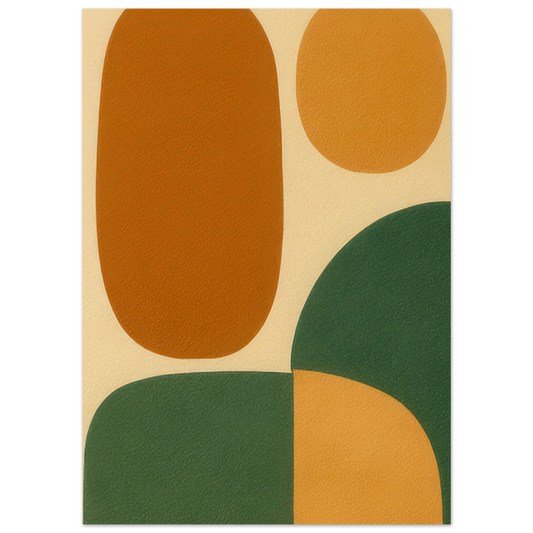 Minimalistiska Organiska Former Poster: Jordnära Abstrakt Konsttryck