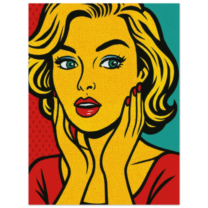 Pop Art Poster: Retro Glamour Wall Art in Vibrant Hues, Available in Various Sizes