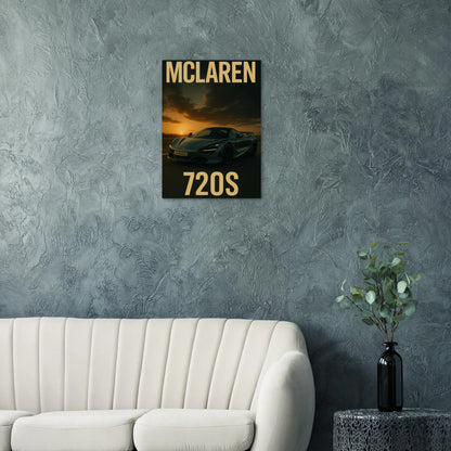 McLaren 720S Sunset Drive Poster - Premium Automotive Art Print for Car Enthusiasts