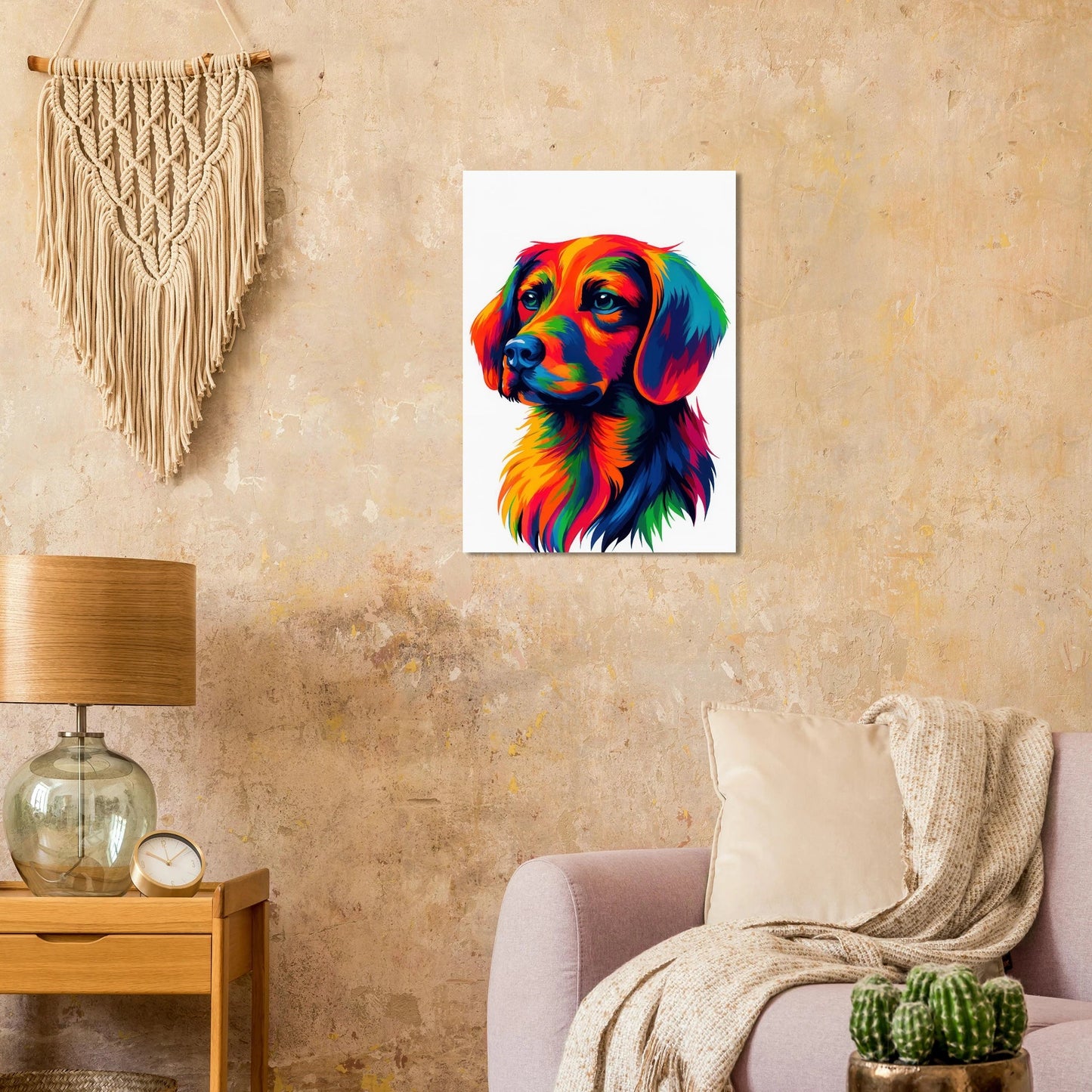 Färgglad Hundkonst – Levande Pop Art Tryck Djur