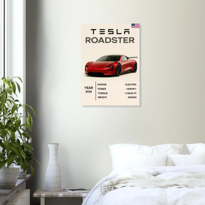Tesla Roadster 2022 Performance Poster – Dynamisk Billkonst i Flera Storlekar