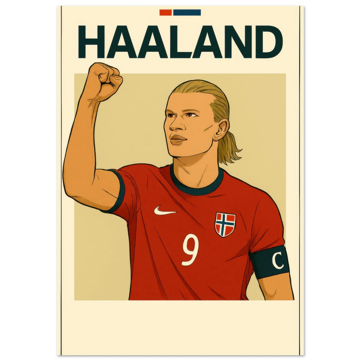 Fotbollshjälte Haaland Konsttryck - Modern Sportikon Poster i Flera Storlekar