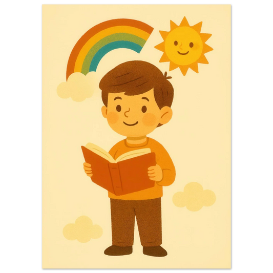 Vibrant Barn Kids' Story Poster – Whimsical Learning Art Print for Playful Spaces