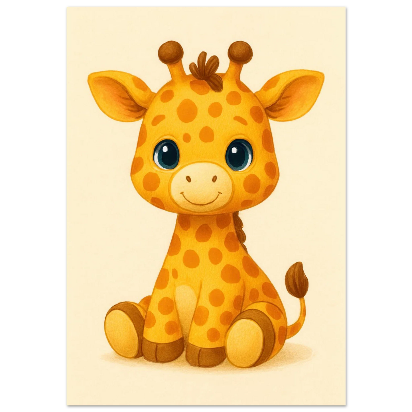 Söt Giraff Illustration Konsttryck – Läckert Barnrumsinredning i Olika Storlekar