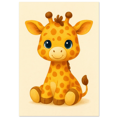 Söt Giraff Illustration Konsttryck – Läckert Barnrumsinredning i Olika Storlekar