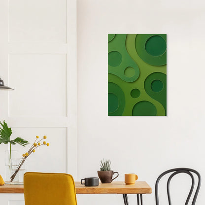 Abstract Organic Green Shapes Art Print | Minimalist Layered Nature-Inspired Wall Art in Various Sizes