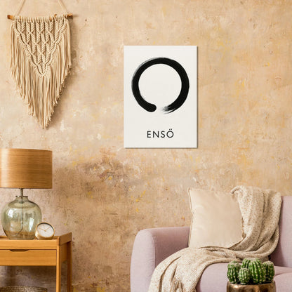 Zen Enso Brushstroke Poster - Minimalist Nordic Wall Art Print in Various Sizes