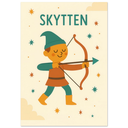 Sagittarius Archer Zodiac Art Print – Whimsical Nursery & Kids Room Decor in Various Sizes