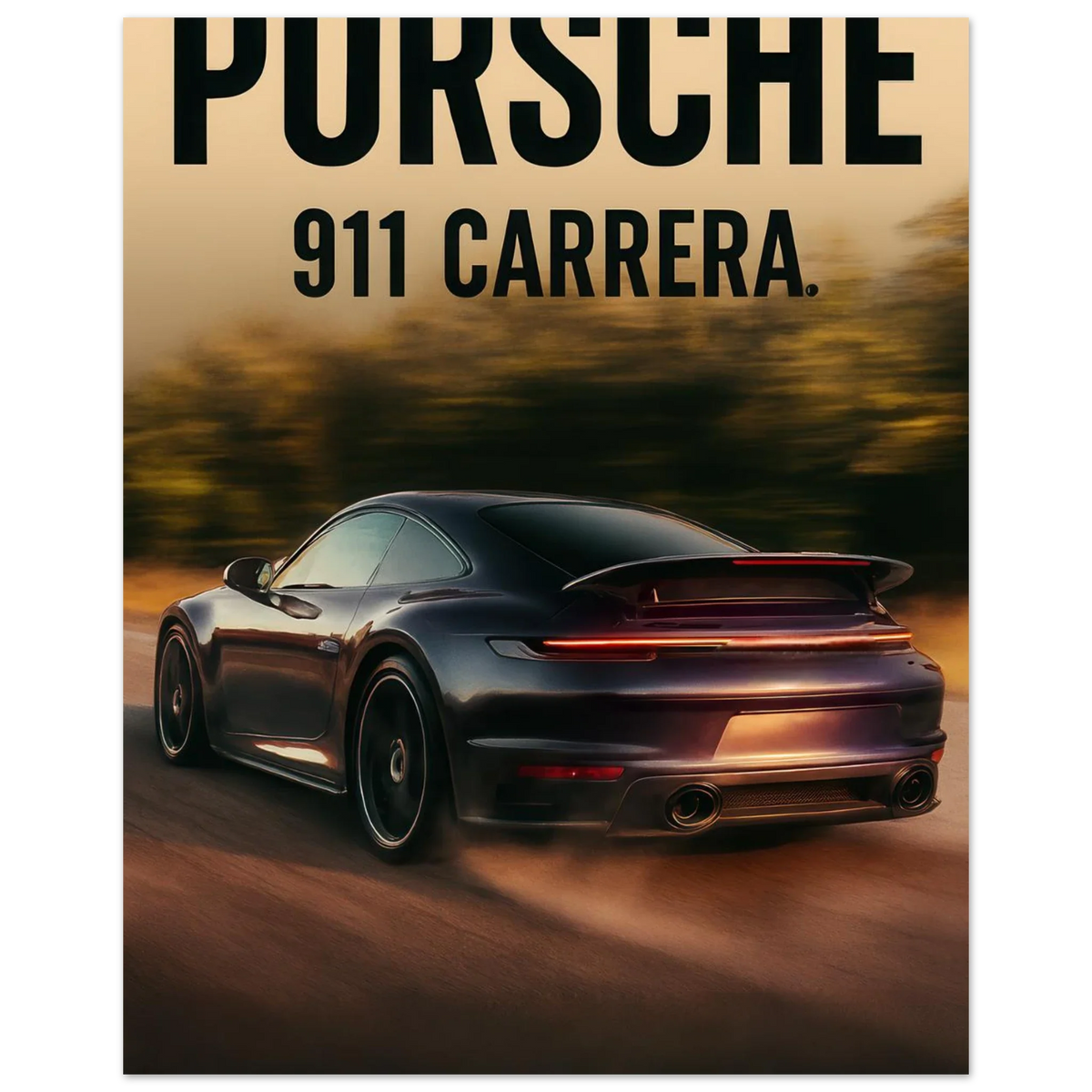 Porsche 911 Carrera Classic Bil Poster - Premium Konsttryck med Eleganta Detaljer i Flera Storlekar