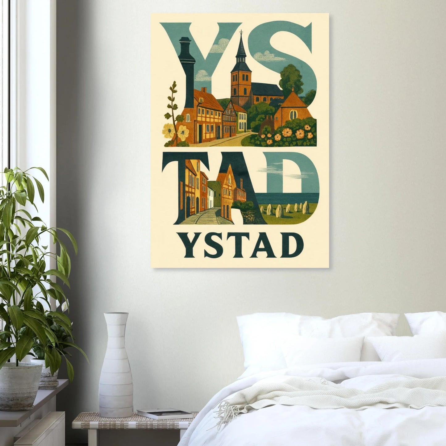 Ystad Poster - Artistic Representation with Elements of Ystad Design