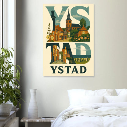 Ystad Poster - Artistic Representation with Elements of Ystad Design