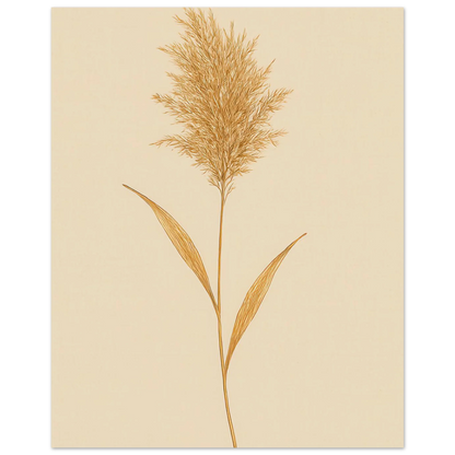 Frukter – Elegant Pampasgräs Botanisk Affisch i Jordnära Toner, Premium Halvblankt Papper