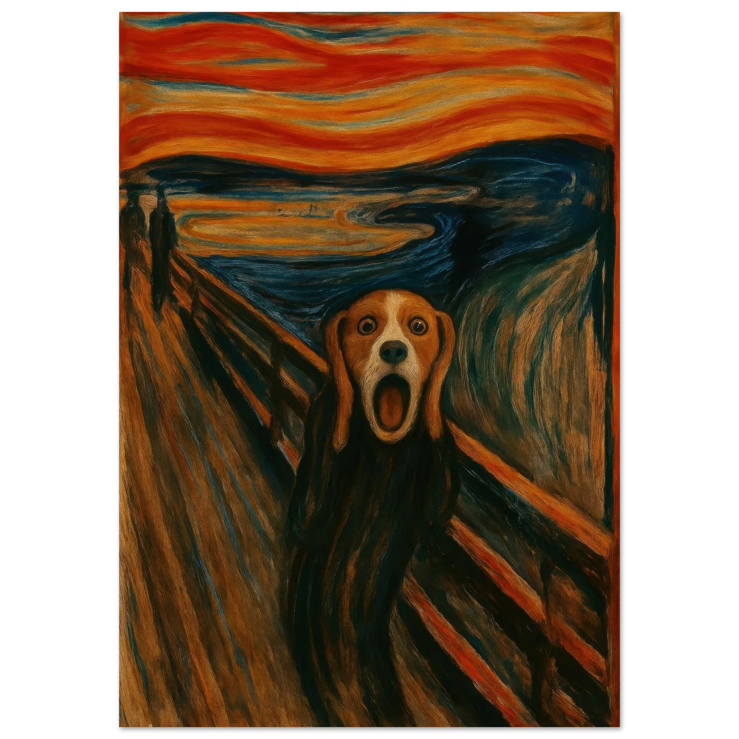 The Bark: Edvard Munch Inspired Beagle Art Print – Unleash Your Inner Art Lover