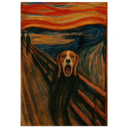 The Bark: Edvard Munch Inspired Beagle Art Print – Unleash Your Inner Art Lover