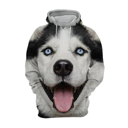 Huvtröja med hundtryck – 3D Hoodie för Hundälskare