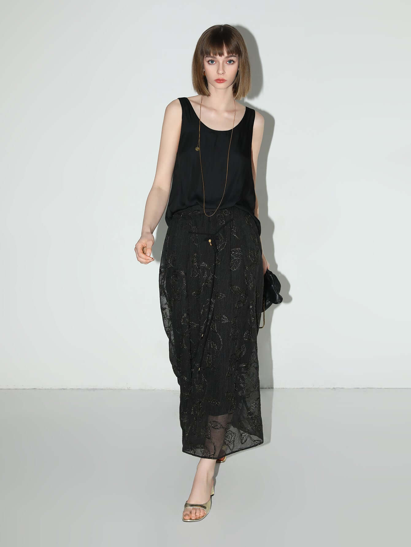 Intricately Embellished Glitter Embroidered Skirt-0