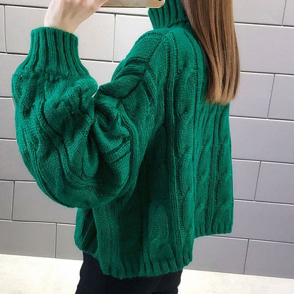 Kabelstickad turtleneck