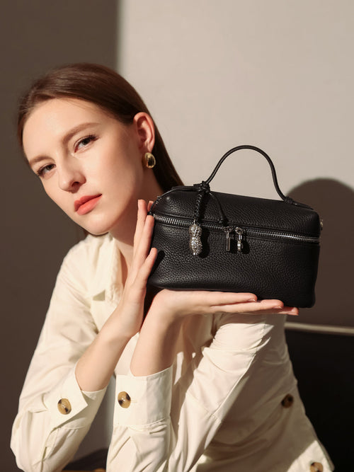 Leather Mini Cosmetic Travel Bag-0