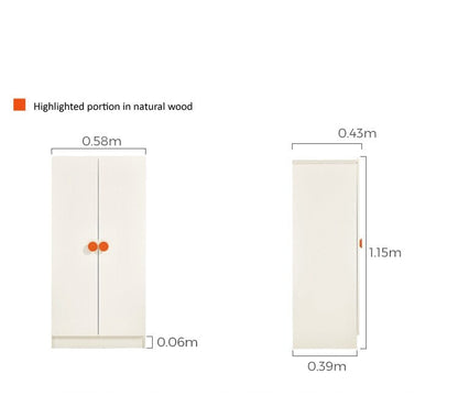 Lucas Kids White Wardrobe Cabinet-2
