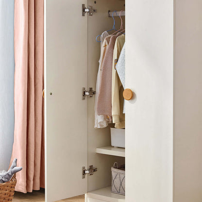 Lucas Kids White Wardrobe Cabinet-4
