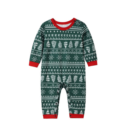 Matchande julpyjamas för hela familjen - Grönt