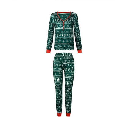 Matchande julpyjamas för hela familjen - Grönt