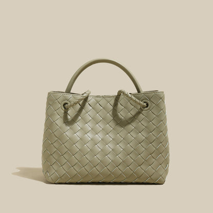 Mint Green Woven Tote Bag-2
