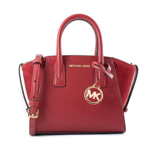 Michael Kors Handväska Avril Konstlader Slank Röd