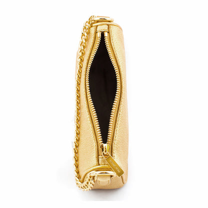 Michael Kors Axelväska Carmela Fullgrain Blixtlasbeslag Guld