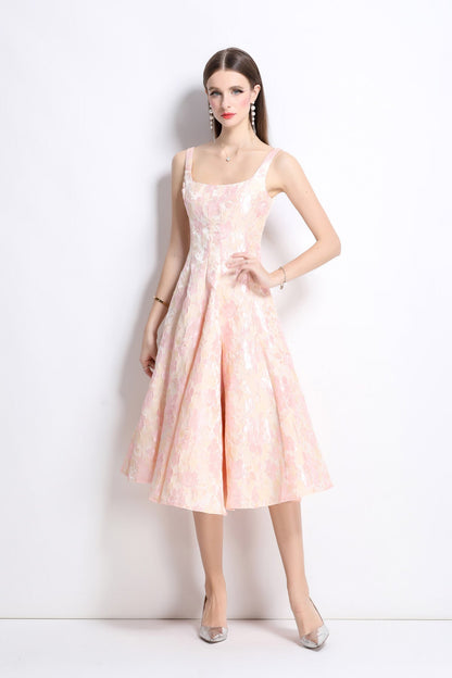 Paloma Slim Fit Jacquard Midi Dress-4