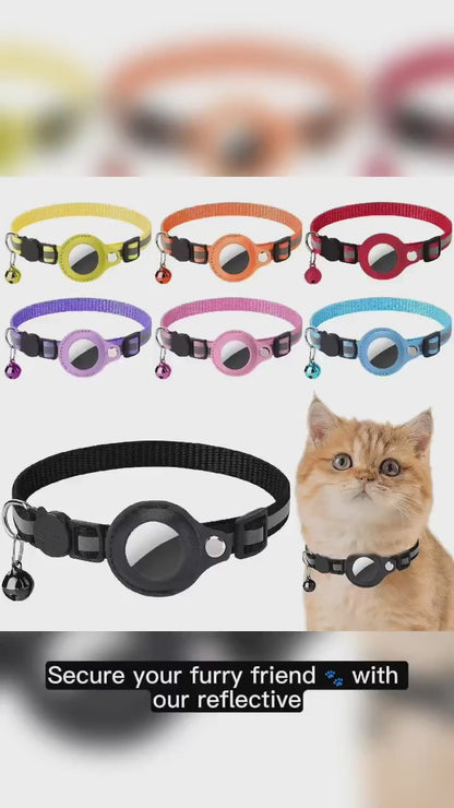 Reflective Cat Collar with Apple AirTag Holder