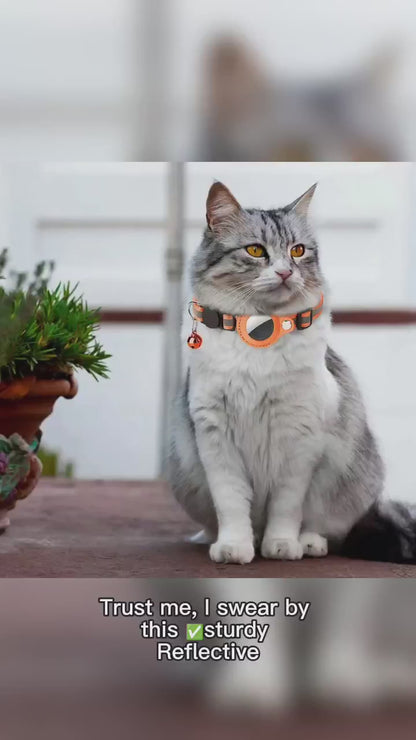 Reflective Cat Collar with Apple AirTag Holder