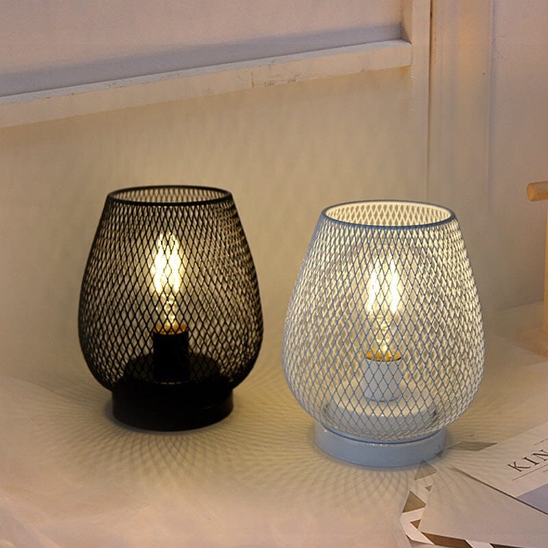 Retro Industriell Bordslampa – Batteridriven & Stilren Nattlampa
