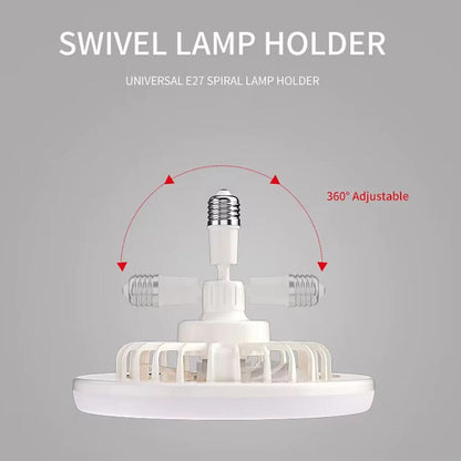 Roterbar 3-i-1 Takfläkt med LED-Belysning – Smidig Installation i E27 Lampsockel