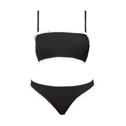 Ruffle Trim Two Piece Bandeau Swimsuit-3