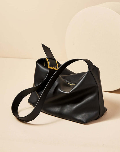Sleek Retro Leather Tote Bag-4
