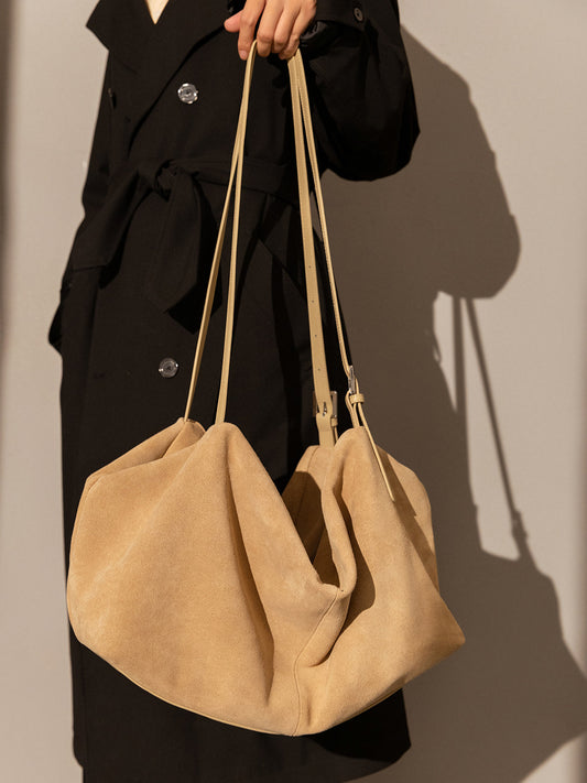 Slouchy Suede Leather Shoulder Bag-0