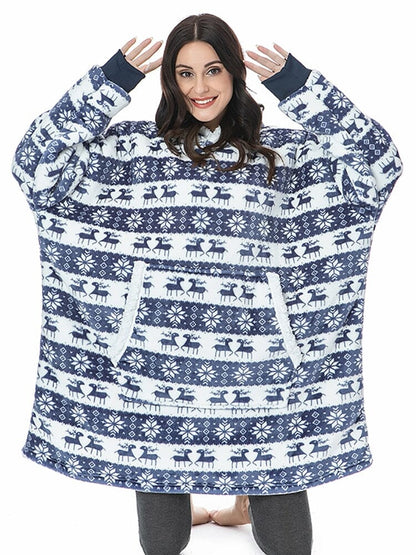 Snugglie - Oversized Filt Hoodie - För Mysiga och Värmande Stunder!