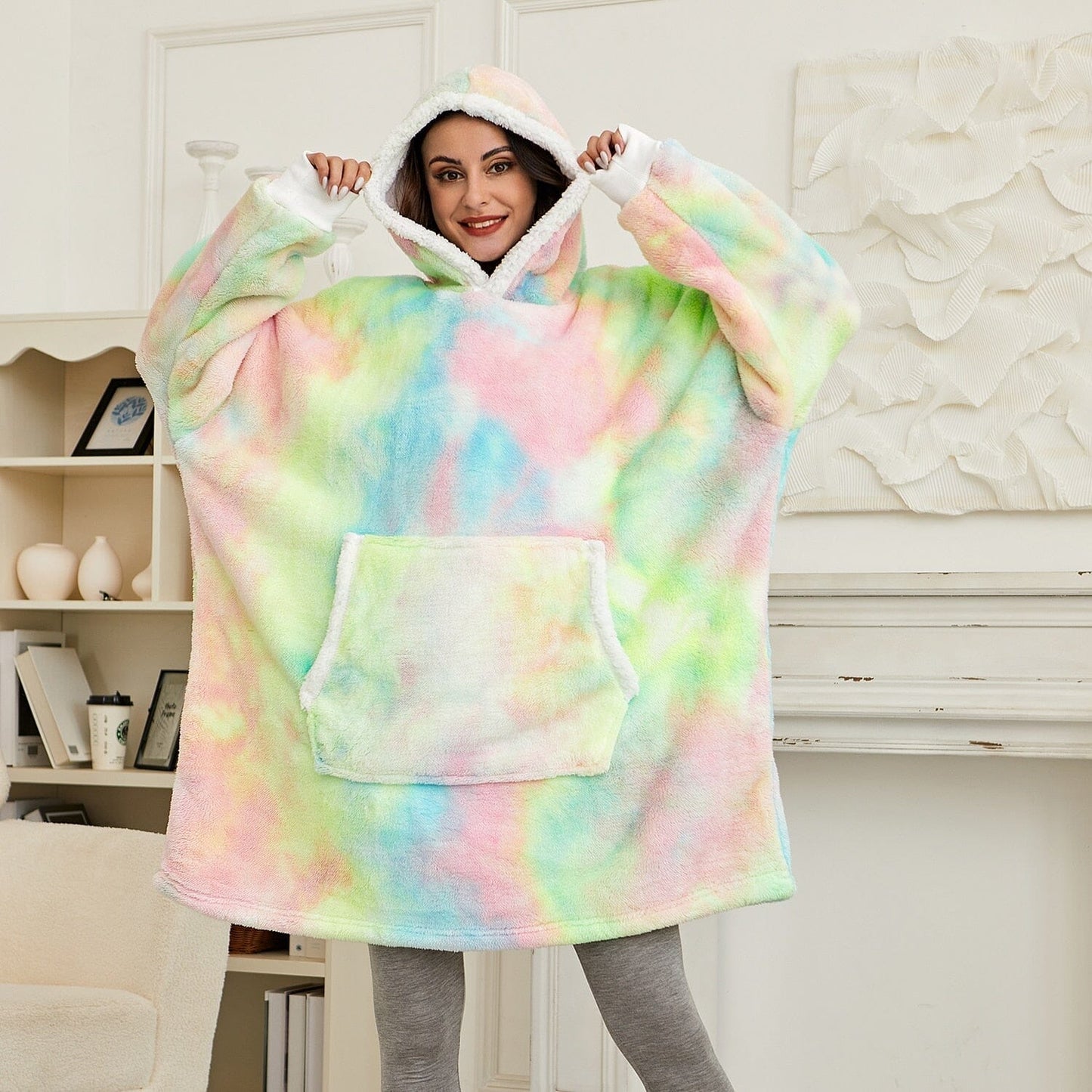 Snugglie - Oversized Filt Hoodie - För Mysiga och Värmande Stunder!