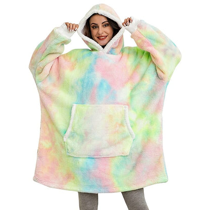 Snugglie - Oversized Filt Hoodie - För Mysiga och Värmande Stunder!