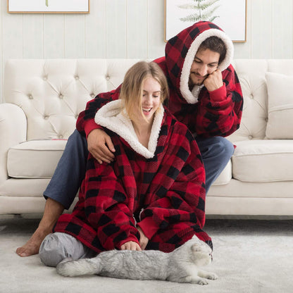 Snugglie - Oversized Filt Hoodie - För Mysiga och Värmande Stunder!