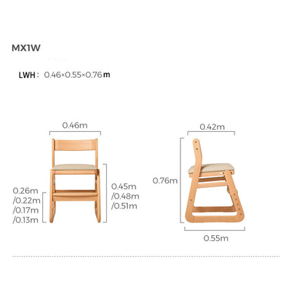Solid Wood Adjustable Kids Chair-2