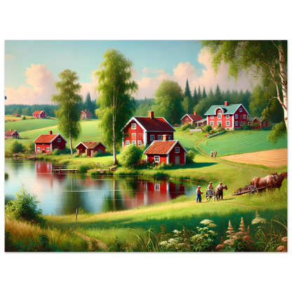 Svensk Landskapsposter – Idyllisk Natur i Klassisk Stil