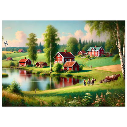 Svensk Landskapsposter – Idyllisk Natur i Klassisk Stil