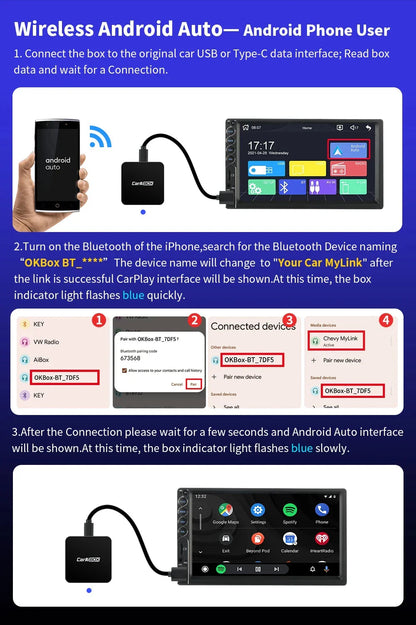 Trådlös Apple CarPlay & Android Auto Adapter