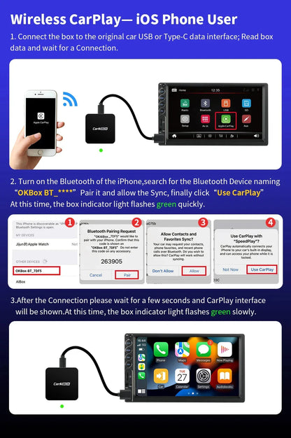 Trådlös Apple CarPlay & Android Auto Adapter